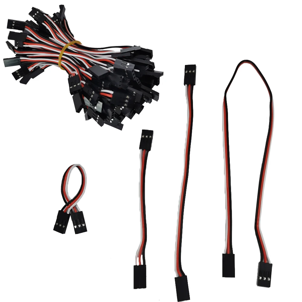 100pcs JR Plug Servo Extension Lead Wire Cable 10CM 15CM 30CM Male to Male for RC Plane Quadcopter