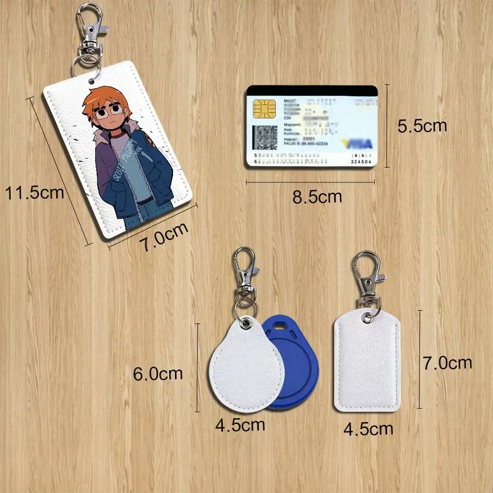World Comedy of Yout Scott Pilgrim Cartoon Movie Game Anime Leather Card Holder Can Store Access Control ID Card Subway case