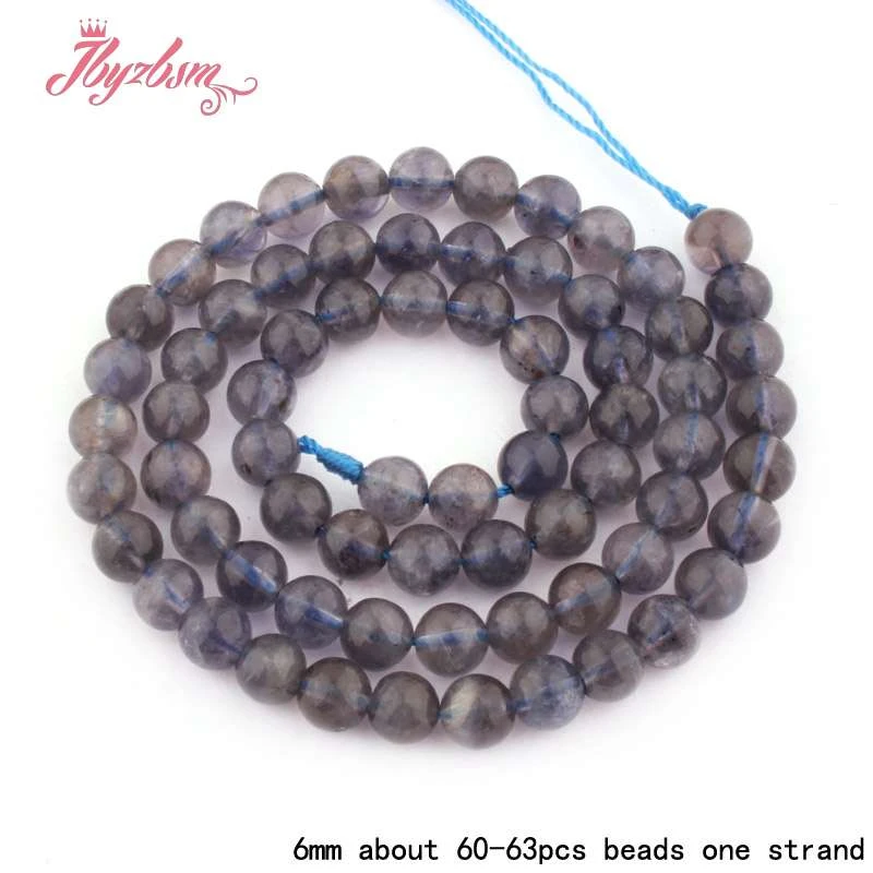 Natural Genuine Cordierite Round Stone Beads Strand 15inch 6mm 8mm For DIY Bracelet Necklace Jewelry Making Free Shipping