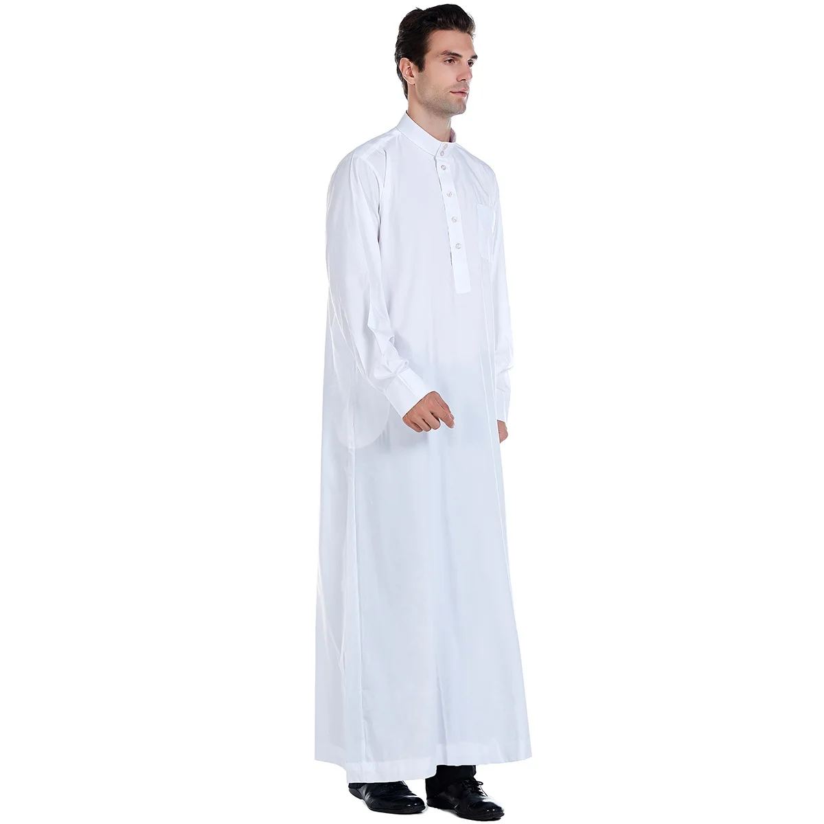 

Egyptian Oman Costume Saudi Traditional Clothing Long Shirt MuMu Lengthened Djellaba Men's