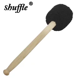 Wool Felt Drumstick With Maple Handle Bass Drum Mallet Black Bass Mallets Wooden Percussion Instrument Accessories Drums Parts