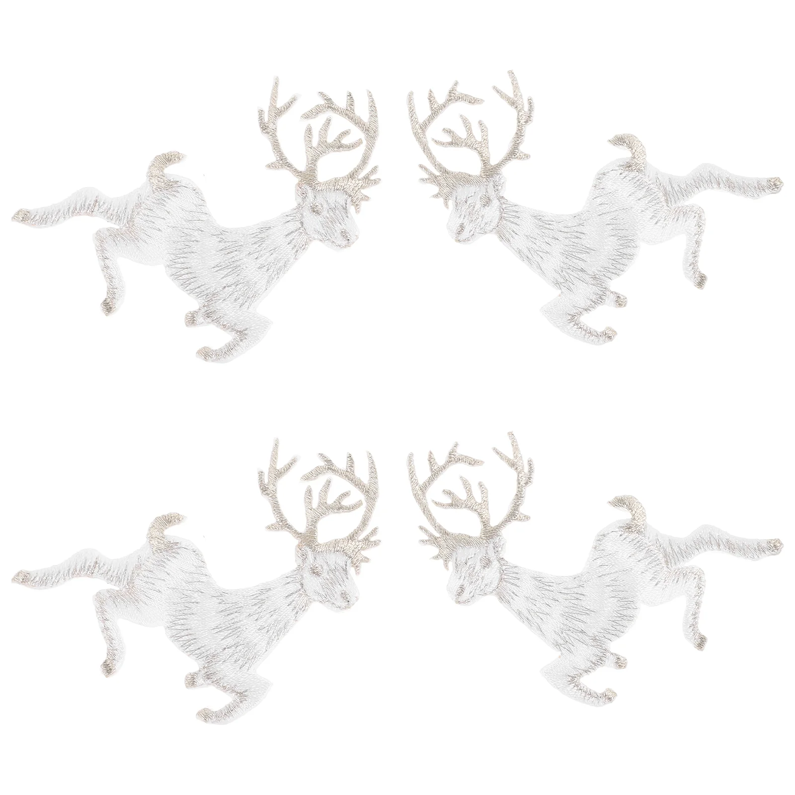 4 Pcs Deer Cloth Stickers Christmas Embroidery Clothing Repair Patch Dressing DIY Child