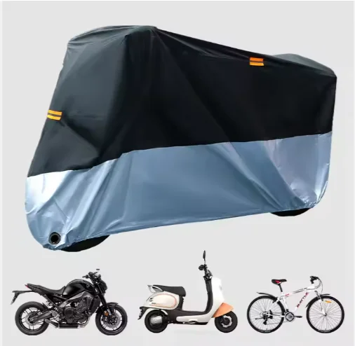 Universal waterproof body cover set for motorcycle accessories made of polyester material, with UV and sun protection functions