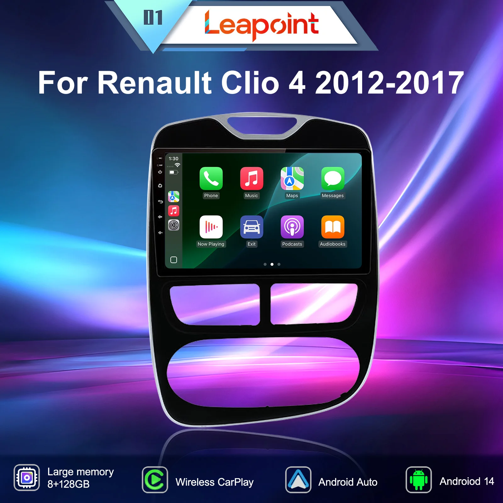 

Leapoint Wireless CarPlay Android 14 Auto Radio For Renault Clio 4 2012-2017 GPS Navigation Multimedia Video Player 4G DSP