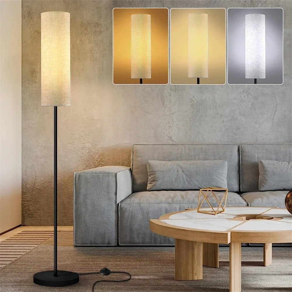 Lampy podłogowe LED E27 3-kolorowa żarówka Salon Sypialnia Lampka nocna Światło otoczenia Sofa Boczne lampki do czytania Dekoracja domu