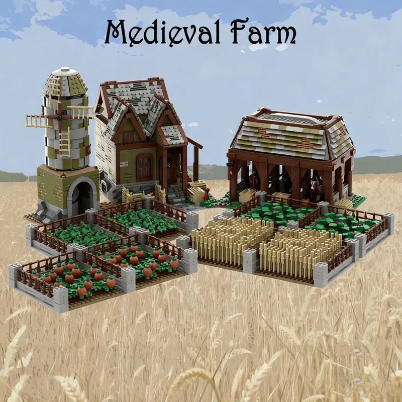 5987 elementów MOC Średniowieczny Zamek Gospodarski Model Klocki Architektura Zrób To Sam Zabawka Pomysł Kreatywna Edukacja Prezent na Boże Narodzenie Klocki