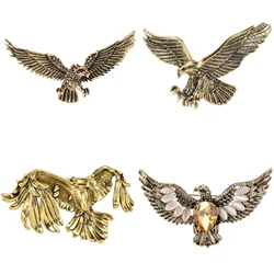 Rhinestone Eagle Brooches for Women Unisex Enamel Animal Pins Banquet Party Backpack Gifts Jewelry Accessories