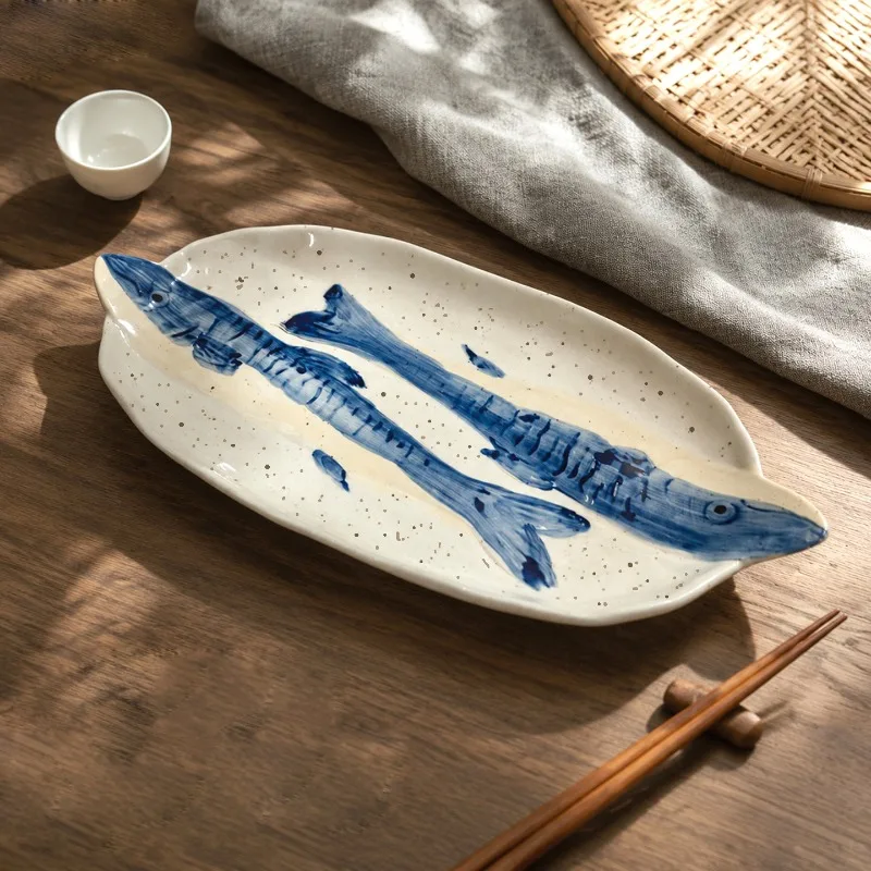 creative-3d-hand-painted-fish-shaped-ceramic-plates-underglaze-color-dinner-plates-embossed-daily-bowls-tableware-home-supplies