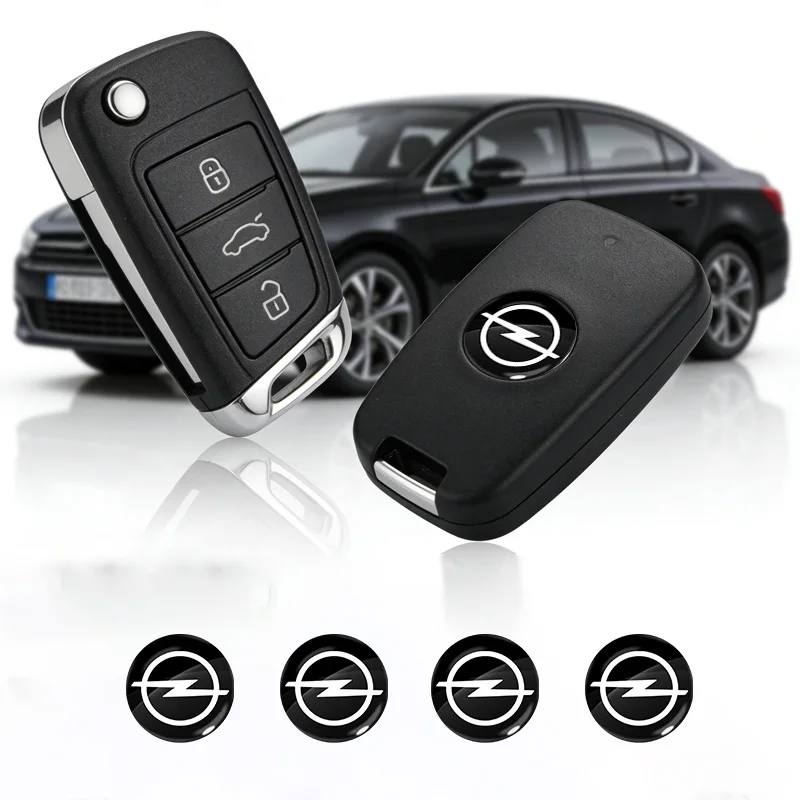 New metal 14mm Opel Car Remote Key Fob Emblem Badge Radio button Sticker Replacement for Astra Mokka Insignia Zafira Corsa Tigra