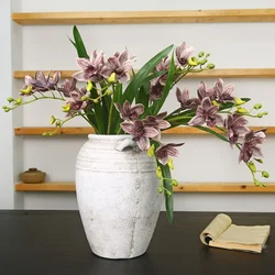 2 Fork Artificial Orchid Hand Feel Flower 64cm Tea Wedding Home Decoration Porch Cabinet Corner Table Display Silk Flower