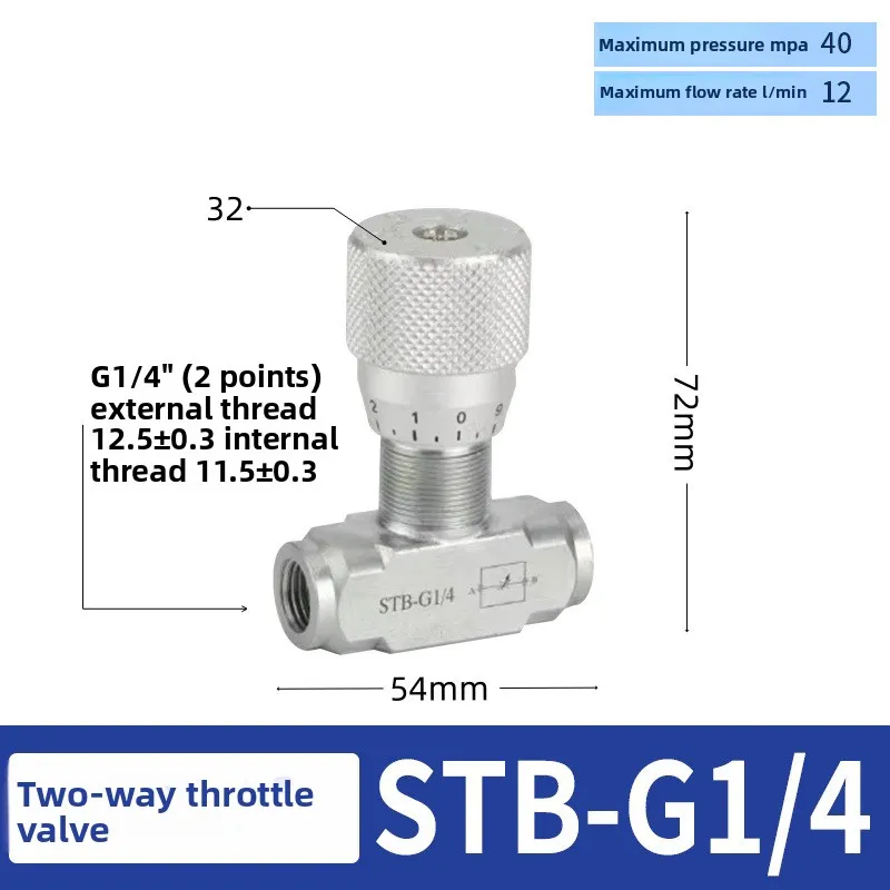 

STB G1/4 G3/8 Bi-Directional Flow Restrictor Hydraulic Valve Carbon Steel Flow Control Valve for Hydraulic