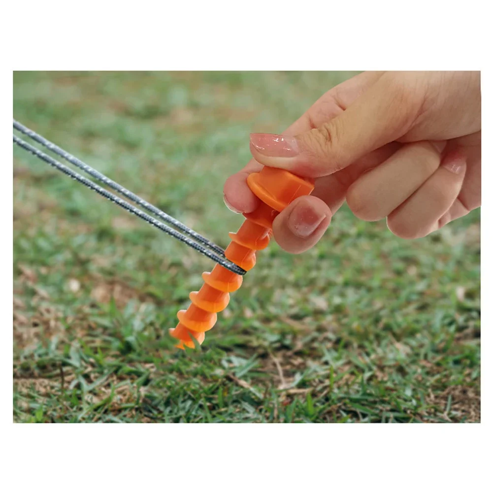 Clavijas para tienda de campaña con picos de tierra, longitud para senderismo, montañismo, exterior, paso de plástico PP, plástico, 10 Uds.,