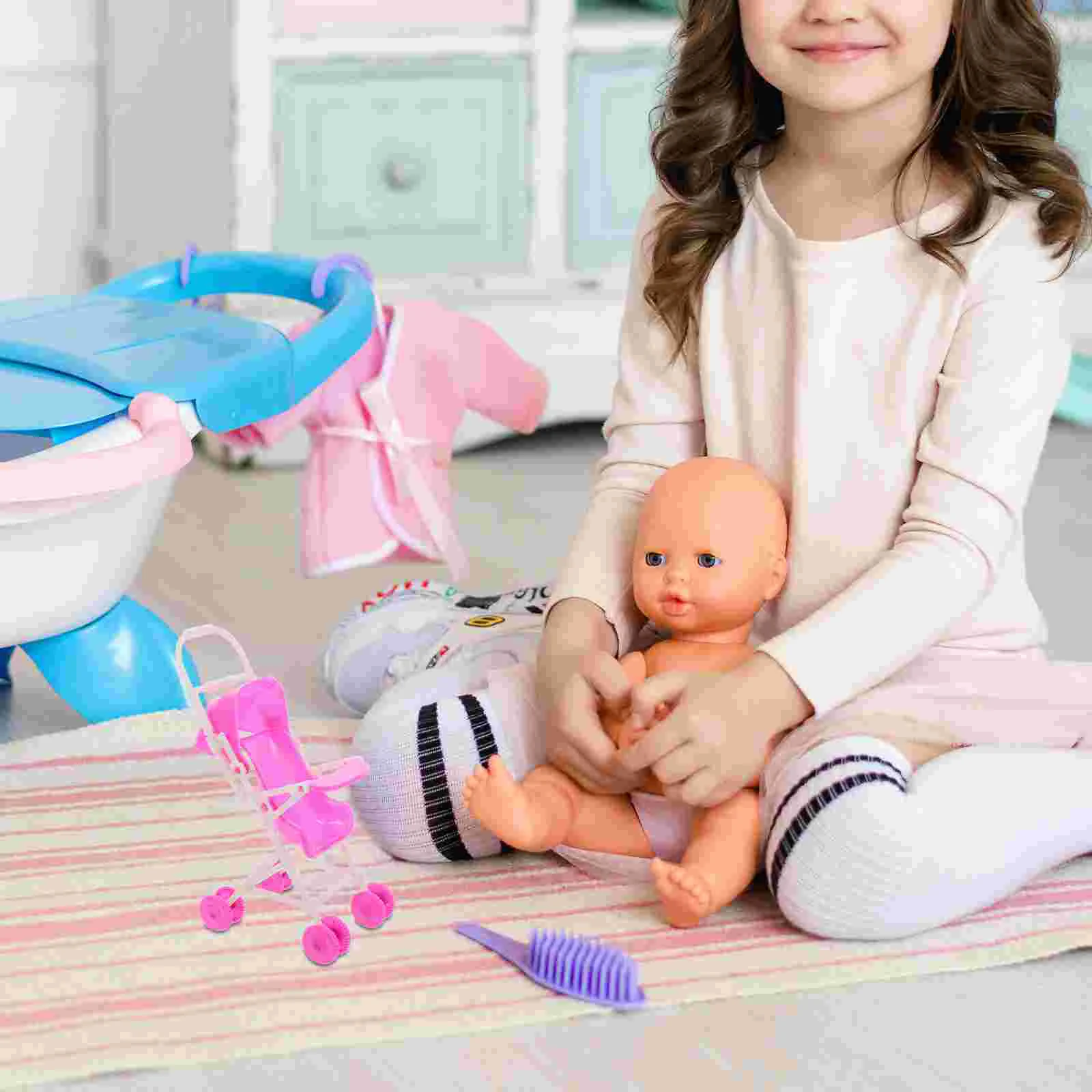 Passeggino Gioca Accessori per case da gioco Modello mobile Roba Passeggino Mobili Giocattolo Piccolo per bambini Dolly