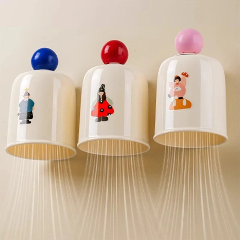 

Magnetic Mouthwash Cup Punch Free Wall-Mounted Toothbrush Cup Dustproof Dopamine Dental Jar Under The Mirror Cabinet