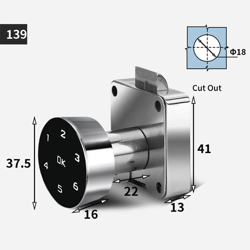 Smart Password Drawer Cabinet Wooden Door Lock Anticlockwise Clockwise Keypad Electronic Office Digital File Box Door Lock