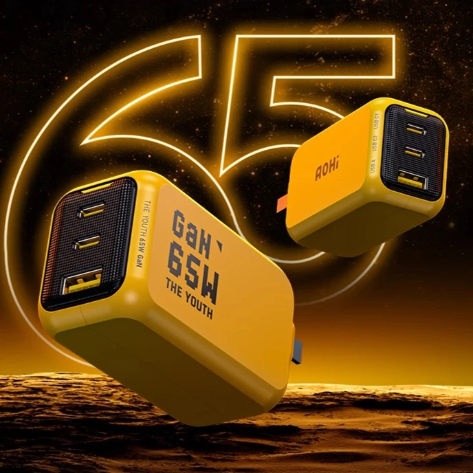 

Aohi 65W GaN Fast charge Charger Head Portable Charger for IPhone XIAOMI HUAWEI Suppot UFCS PD3.1 Type-C Three Interfaces 2C1A