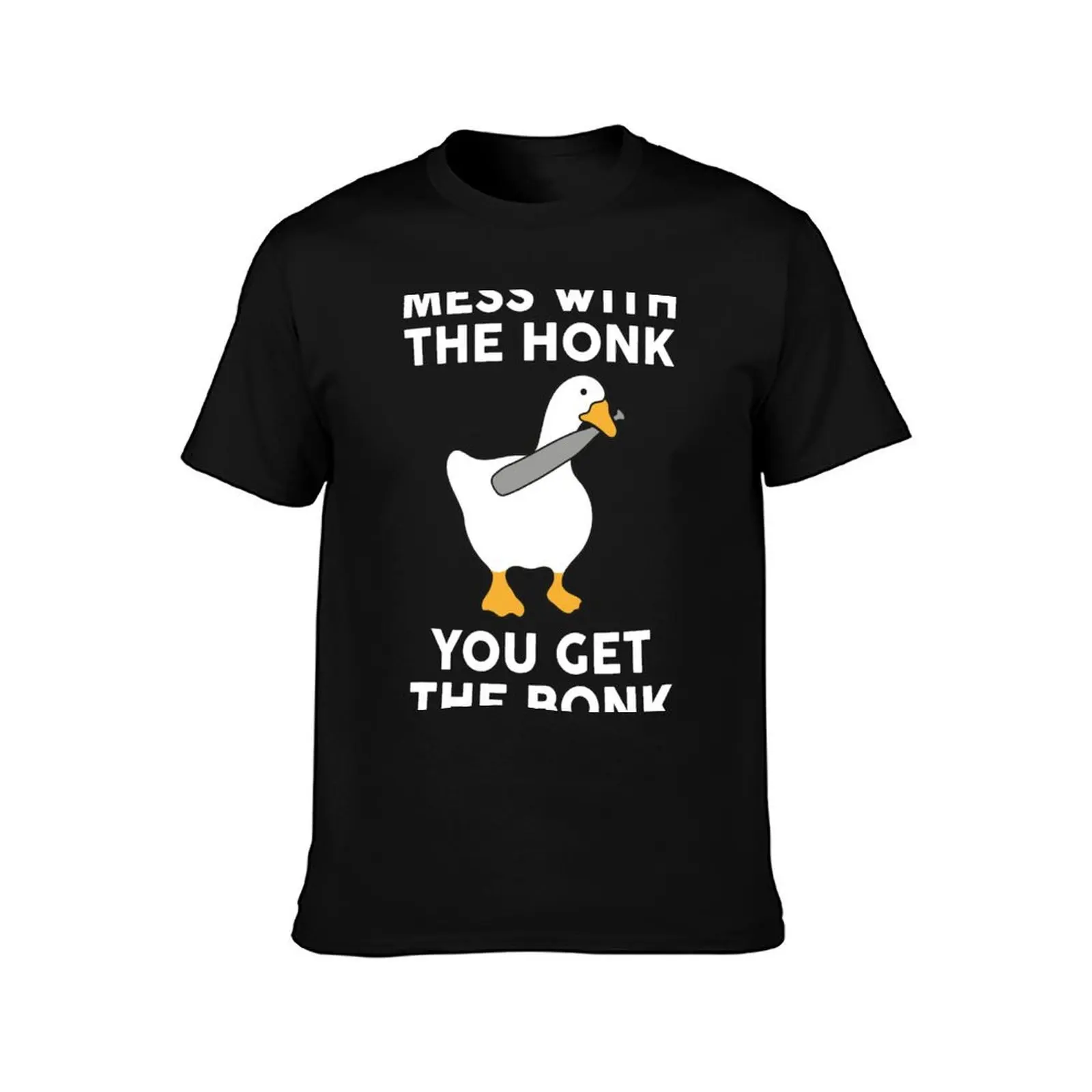 Mess With The Honk You Get The Bonk Funny Goose T-Shirt oversized t shirt tees black t-shirts for men