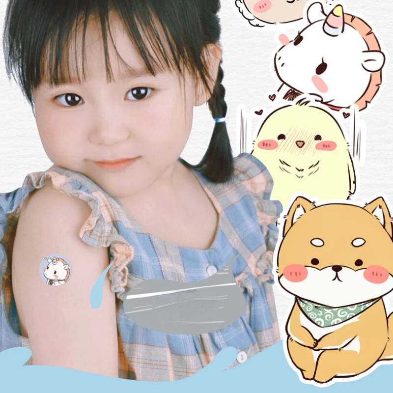 120 Pcs Cute Cartoon Band-aids Small Round Vaccine Pinhole Bandages Waterproof Breathable Children Face Stickers First Aid Patch