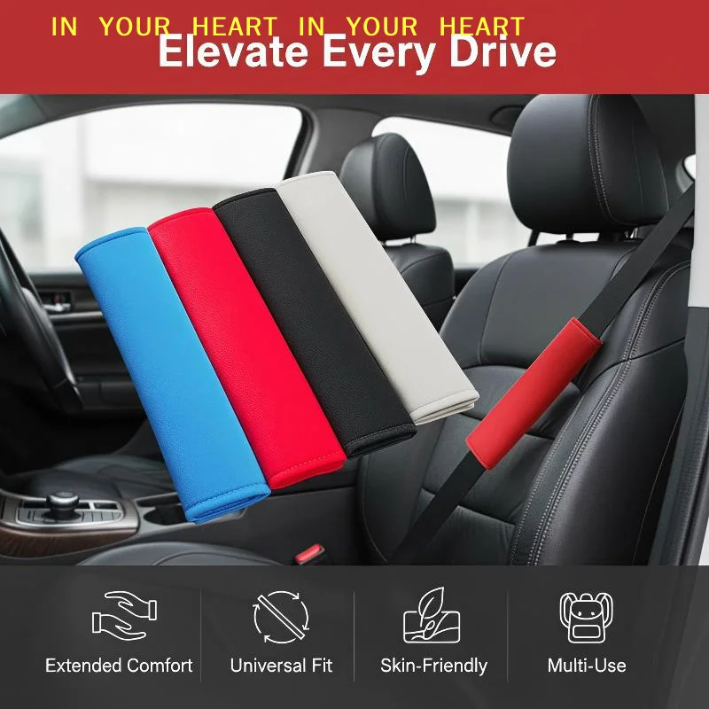 【X】Car Seat Belt Shoulder Pad No Fading Durable Soft Comfortable Universal Fit Adjustable for Family Car Trip Use