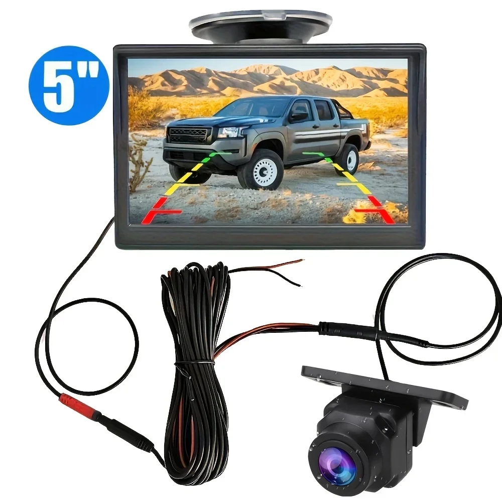 

Backup Camera For Car HD 5 Inch Monitor Rear View Mirror Camera System Easy Installation Real Night Vision For Truck Minivan SUV