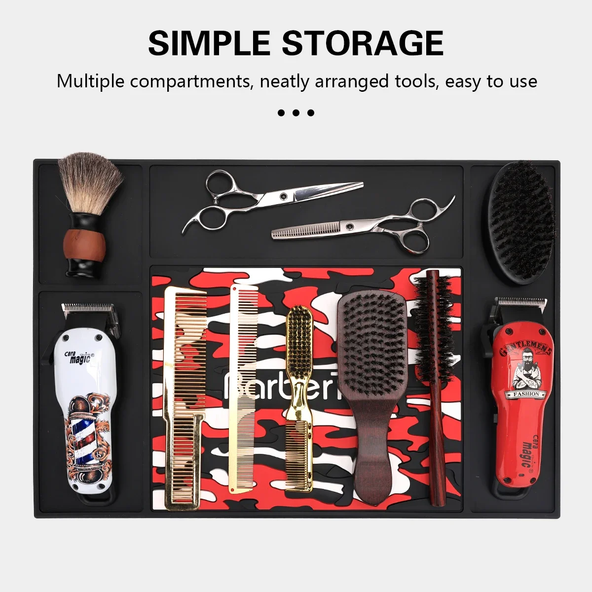 

Barbershop Safety Accessory Salon Silicone Mat, Anti-Slip Heat Resistant Tool Pad for Barber Station Scissors & Clippers