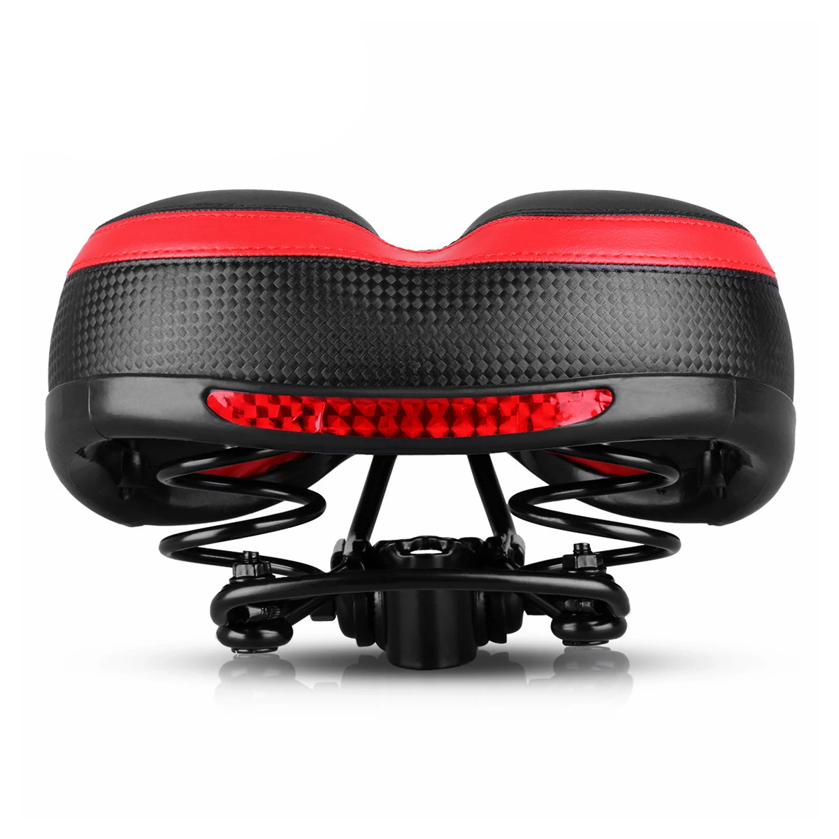 

Comfortable Bike Saddle with Spring Suspension Thick Cushion for Long Ride Support Red Cycling Seat Pad for All Bikes