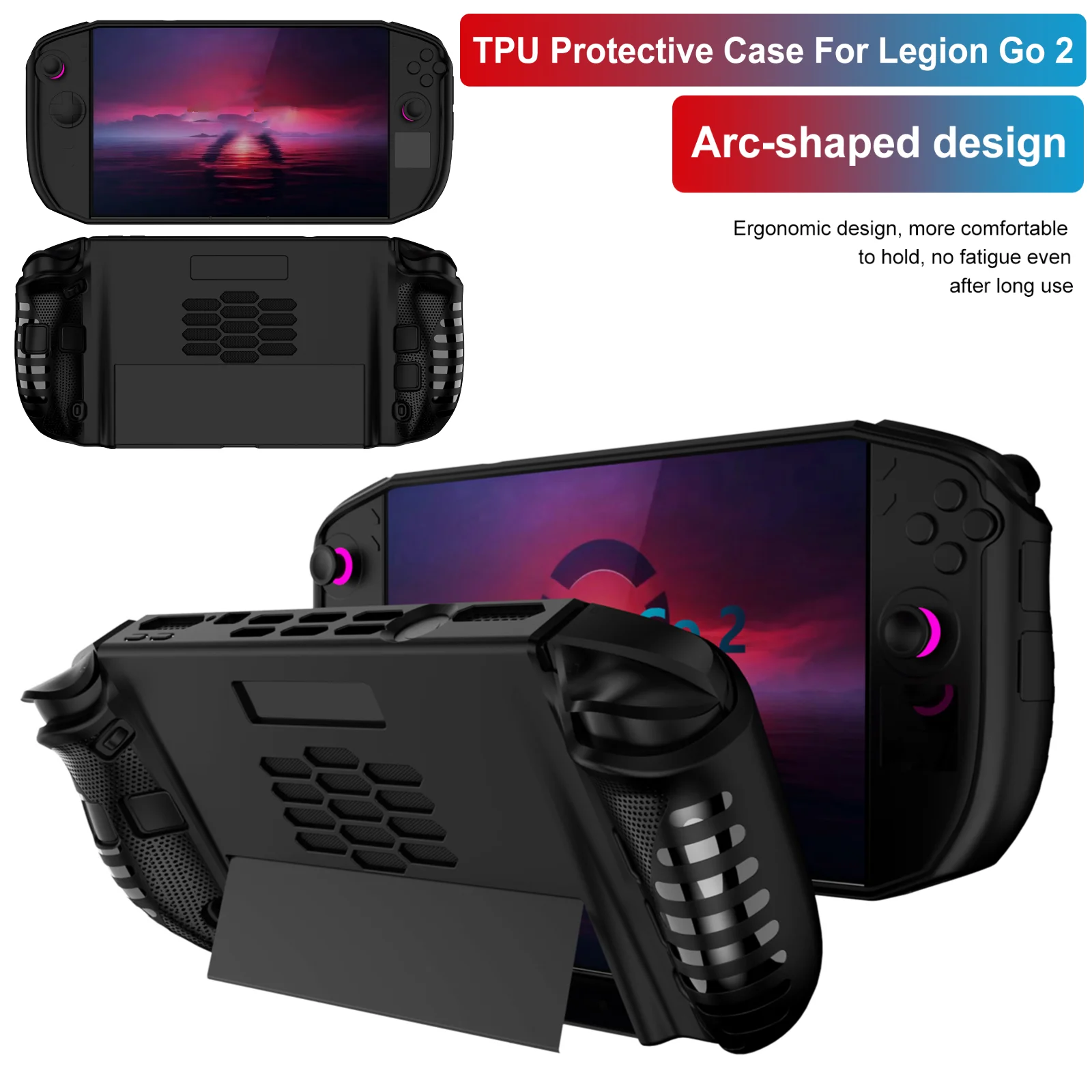 

Ультратонкий мягкий чехол из ТПУ для Lenovo Legion Go, защитный чехол для игровой консоли с ручкой и подставкой для аксессуаров Legion Go