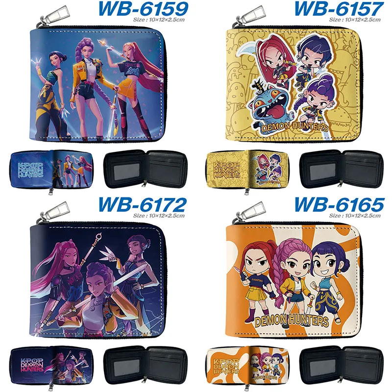 K-pops شيطان الصيادين أنيمي محفظة نسائية للعملات المعدنية عمل الشكل Kawaii رومي زوري ميرا موضة سستة محفظة جلدية صبي الفتيات هدية عيد ميلاد