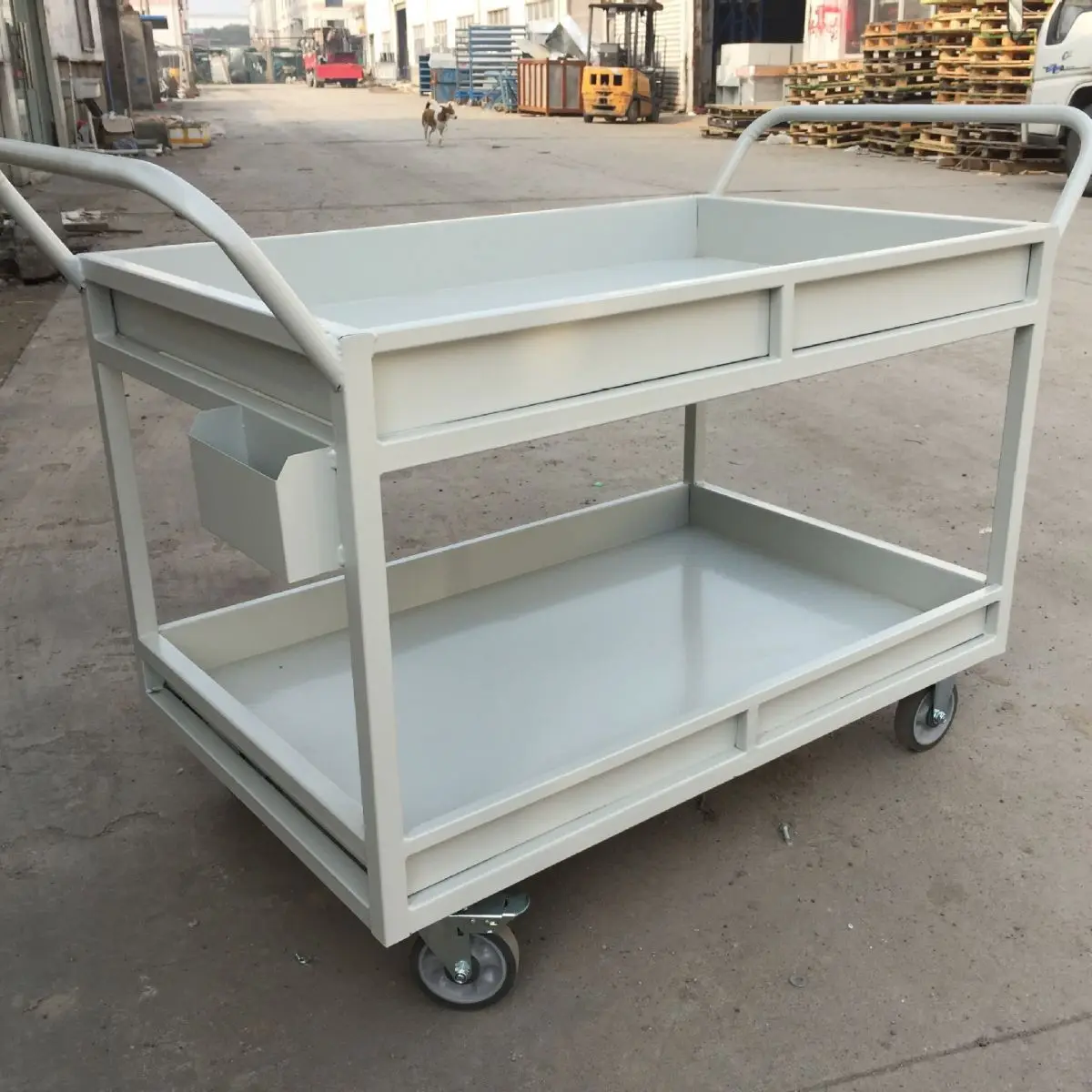 E-commerce picking cart double-layer handling and warehousing workshop thickens heavy e-commerce picking view 4