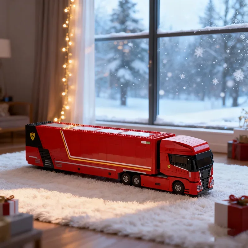 

2497pcs MOC Ferari Truck City Champions Super Car Model Building Blocks Construction Festival Gifts Idea Toys Education