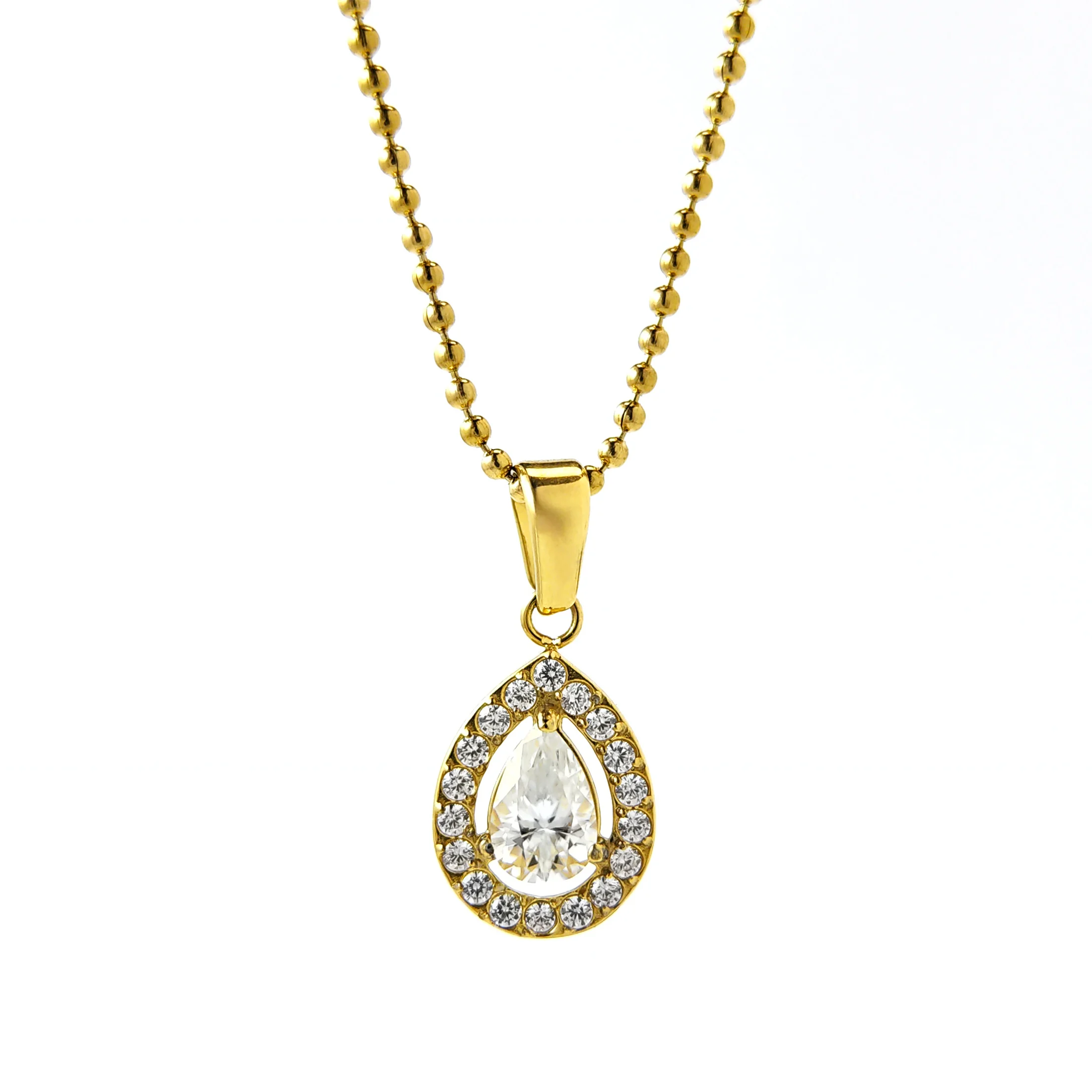 

1pc 0.5Carat Simple Waterdrop-shaped Synthetic Moissanite Pendant Necklace, Classic and Timeless Necklace.