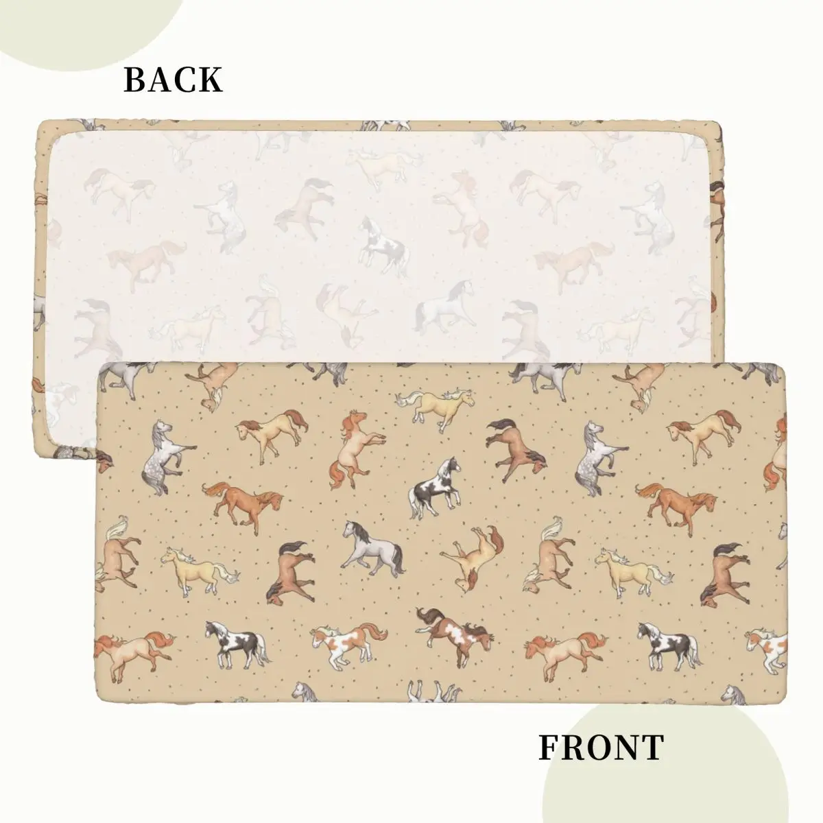 Scattered Horses Spotty On Taupe Custom Rectangular Tablecloth Waterproof Table Cover for Dining Events Table Cloth