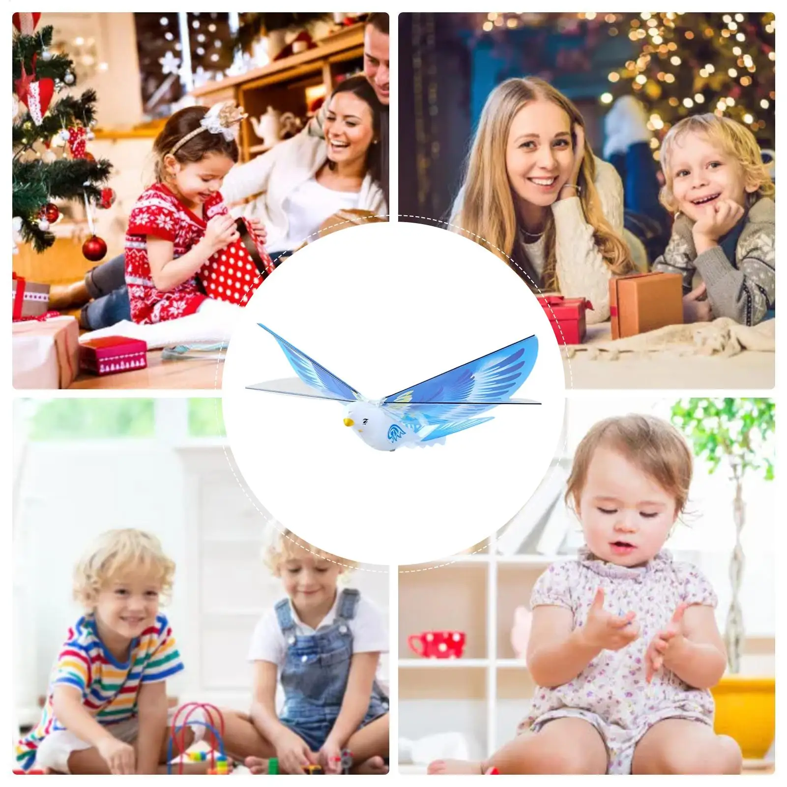 Toy Bird Realistic Animal Figurine Game with Flapping Wings Flying Electric Bird Toy for Kids Teens Family Gathering Outdoor