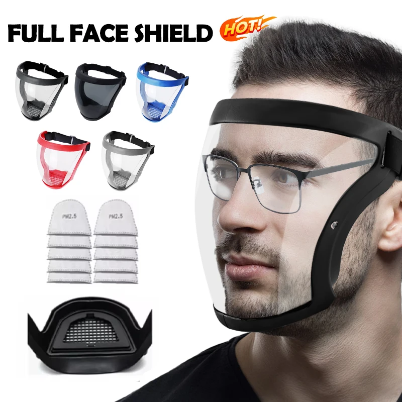 Work Protection Mask Transparent Facial Shield Transparent Facial Protector Face Protective Screen Kitchen Accessories Gadgets