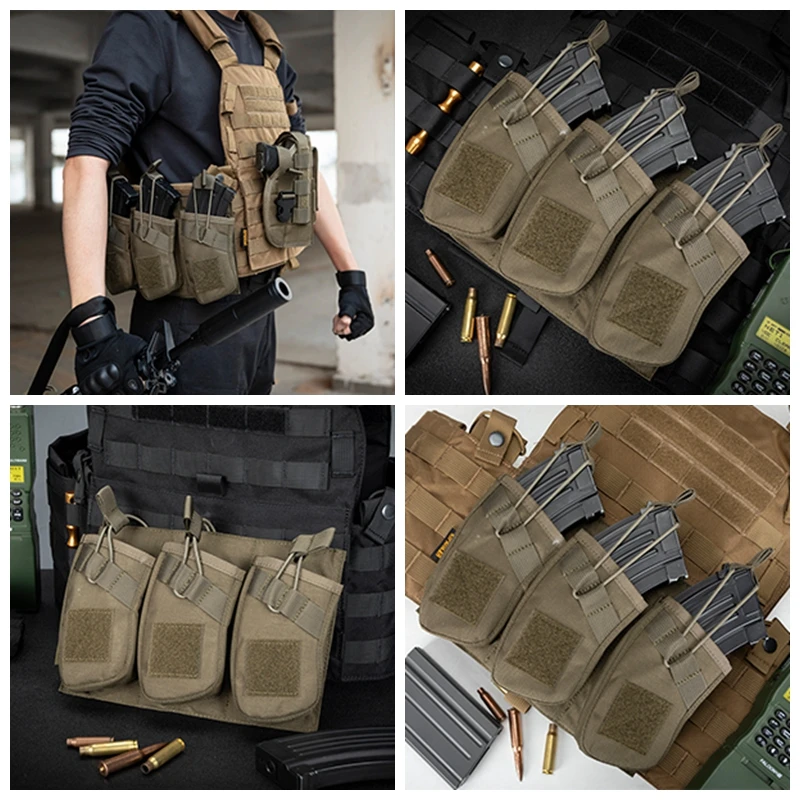 Nova ak revista bolsa único/duplo/triplo aberto topo molle mag bolsa para ak47 ak74 AR-15 pmags compartimento portador saco