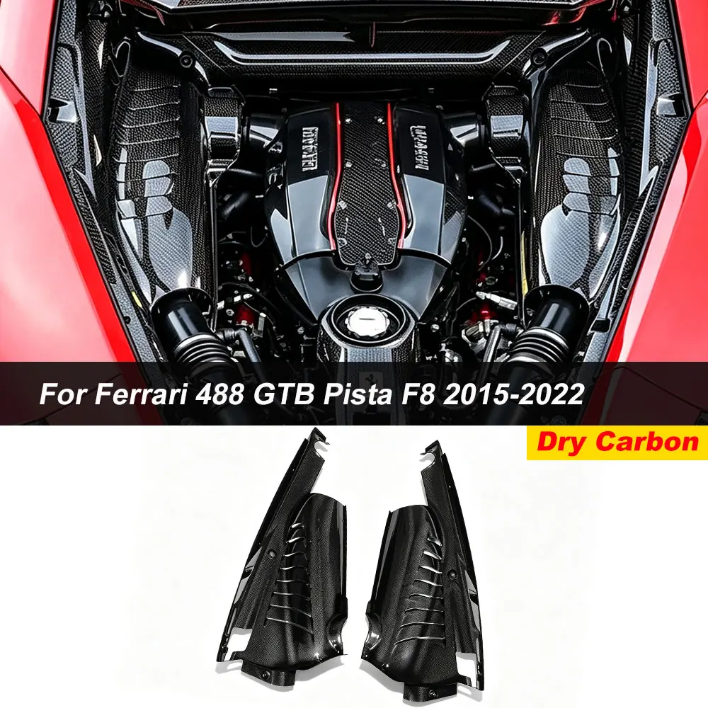 AISKA Dry Carbon Fiber Engine Bay Panels for Ferrari 488 GTB Pista F8 2015-2022 Body Parts with Heat Protection
