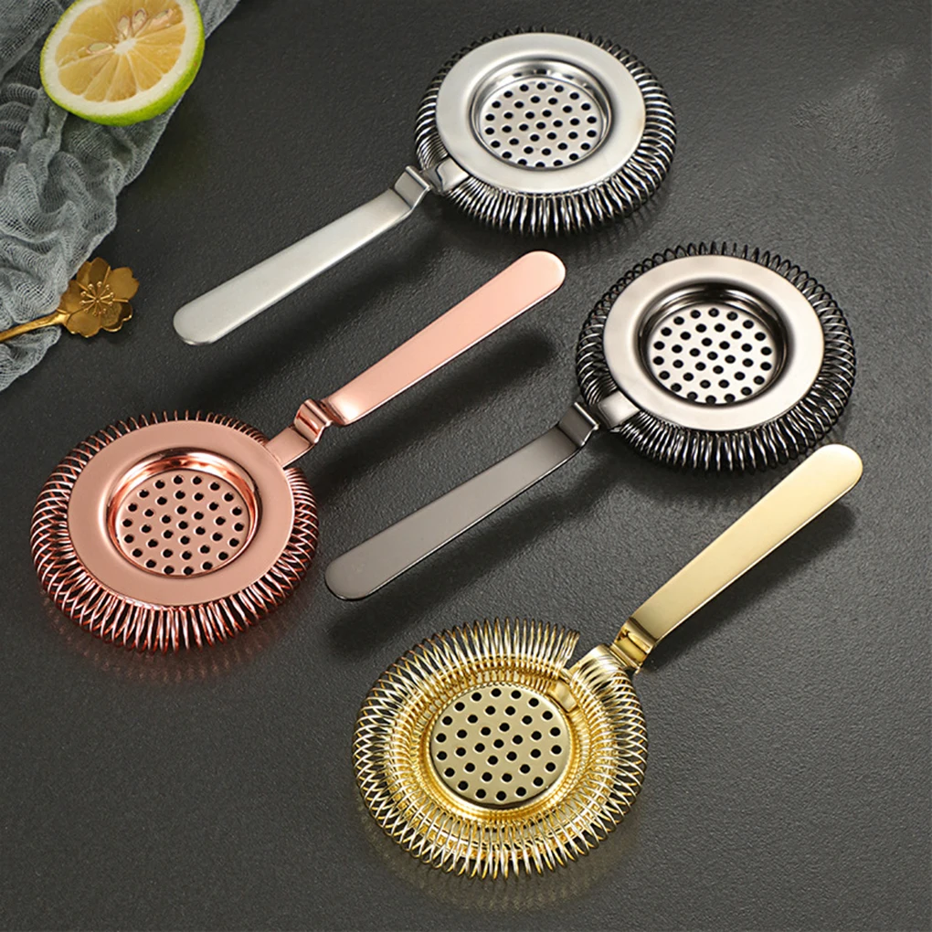 NEW Stainless Steel Anti-slip Bar Strainer Polished Detachable Ice Wine Filter Professional Bartending Tools