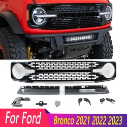 For Ford Bronco 2021 2022 2023 Car Front Bumper Upper Mesh Grille Grill Replacement Car Accessories