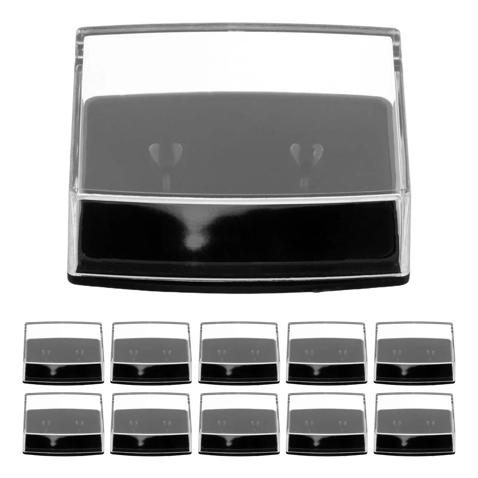 18Pcs Sleek Cufflink Box for Men Clear Lid Portable Travel Jewelry Organizer Small Plastic Cufflinks Holder Ring Storage Box