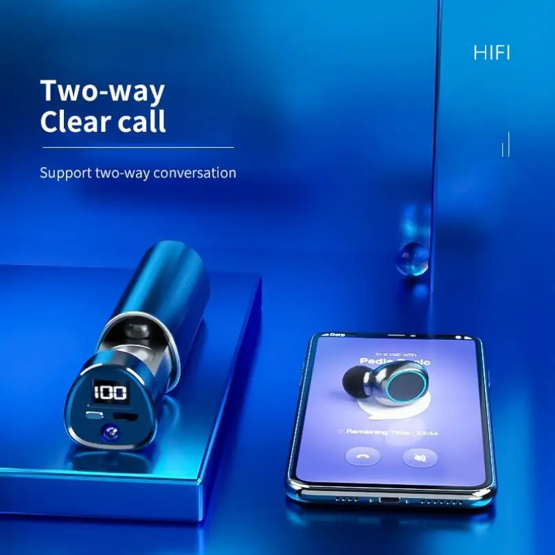 N21 Draadloze Oortelefoons Stereo Bass Oordopjes Led Digitale Display Hoofdtelefoon Met Microfoon Tws Headsets Voor Smartphone