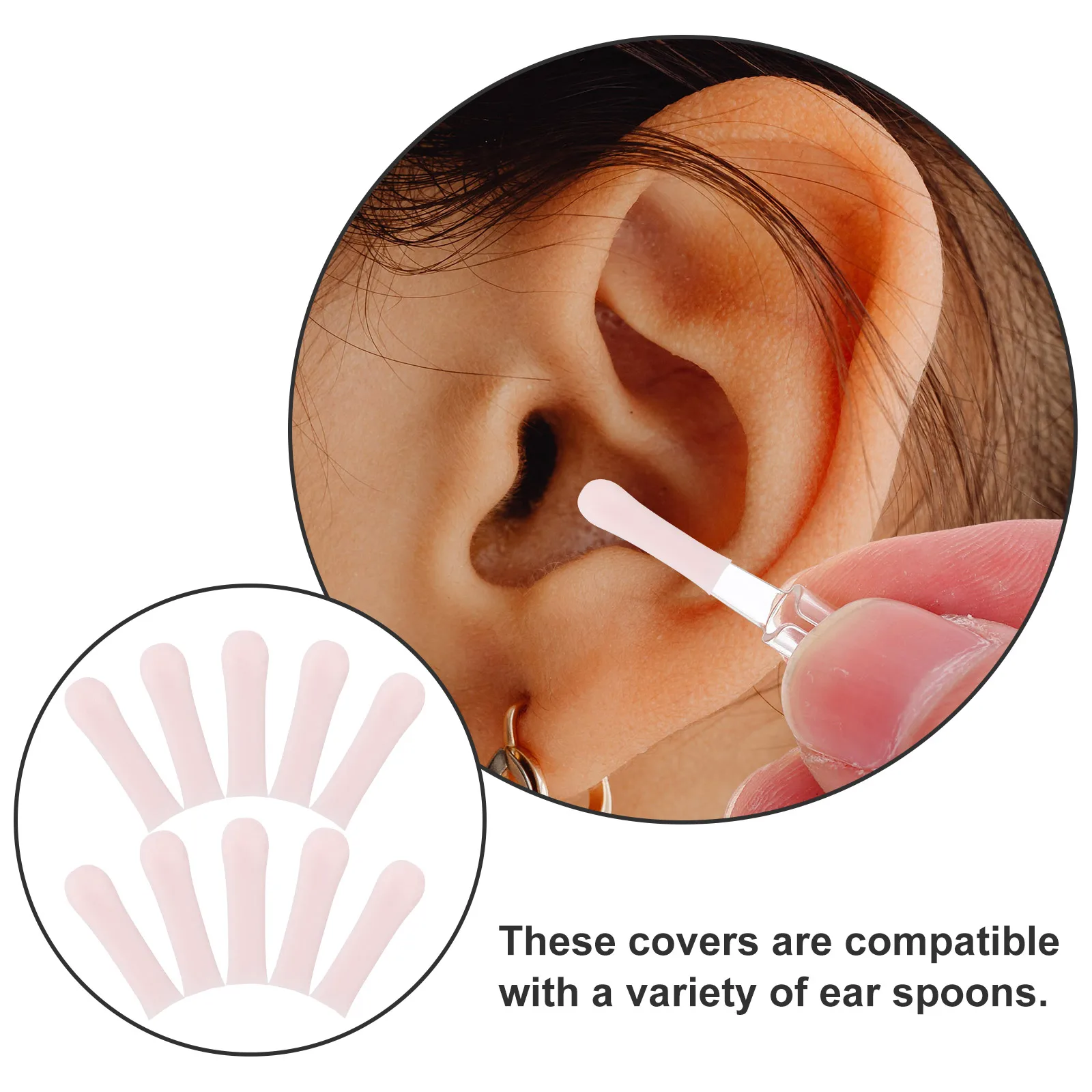 

10 шт. силиконовые чехлы для ушной ложки, мягкие сменные аксессуары для удаления воска, многоразовый чехол для чистящего инструмента, совместимые ложки