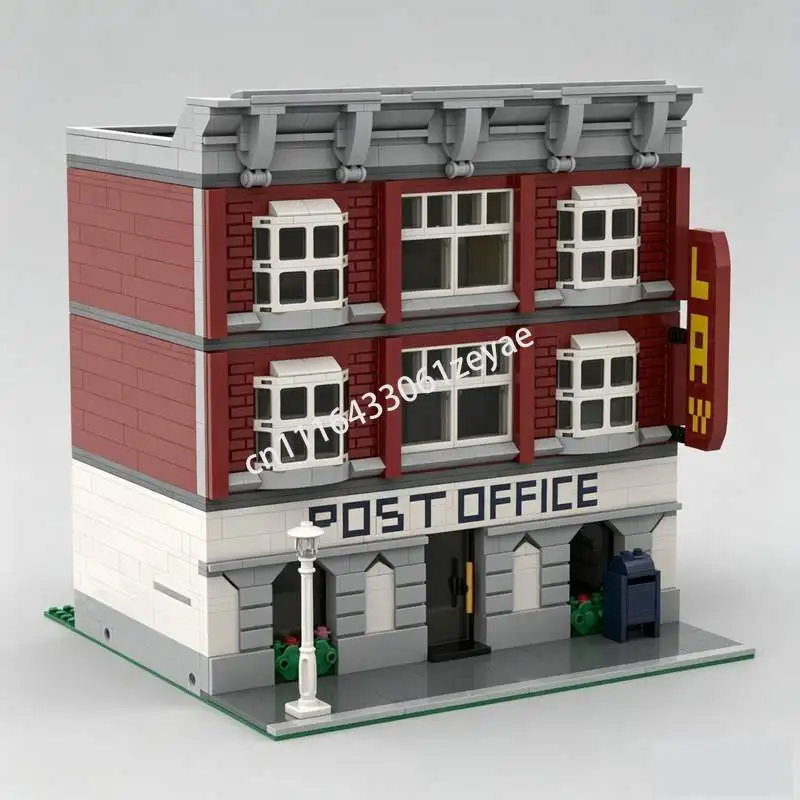 2361PCS Post Office Modular MOC Creative Street View Model Custom Building Blocks Architecture DIY Assembly Educational Toy Gift