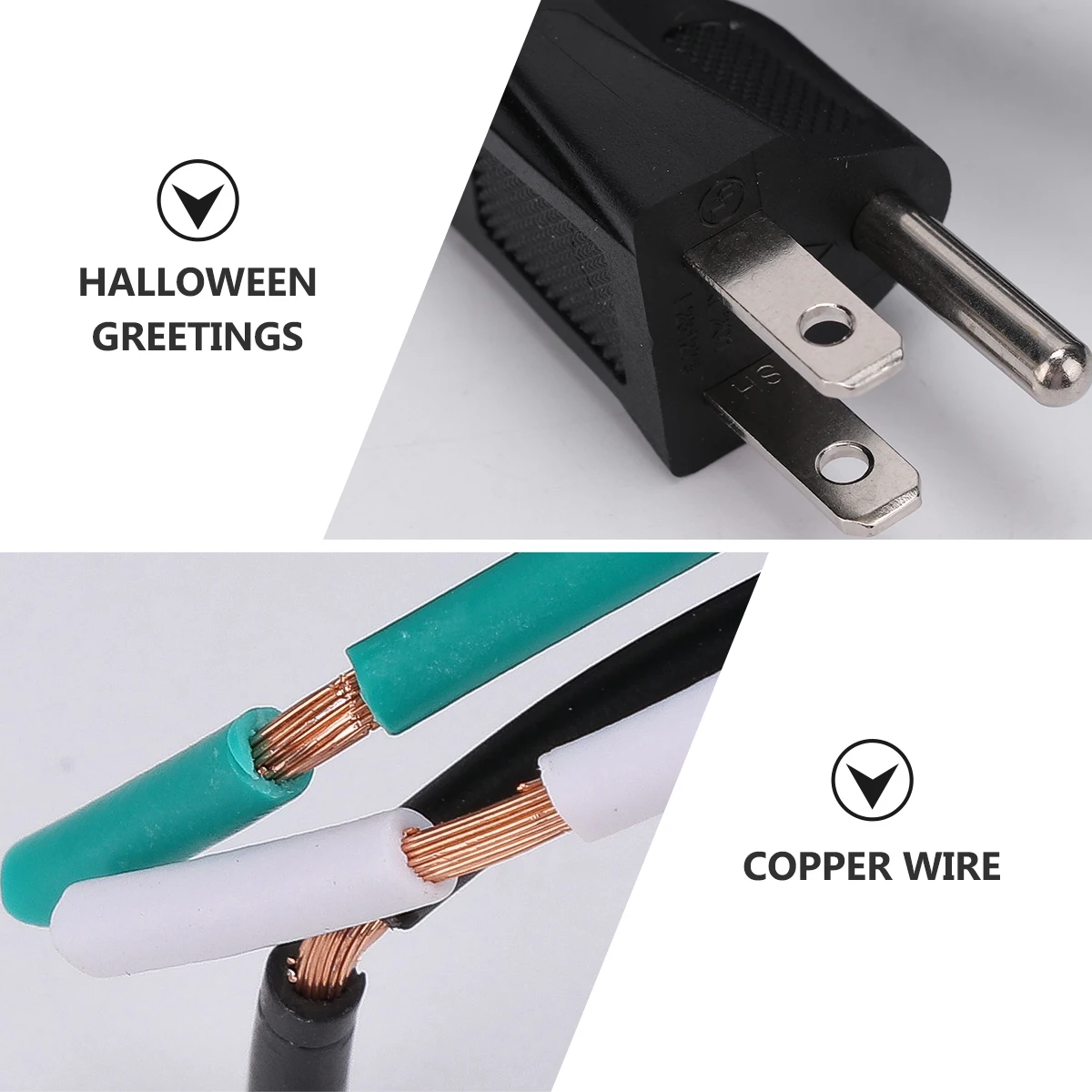 

2pcs Power Cable Cord 3 Prong Heat Resistant Full Copper Core Flame Retardant Extension Cord Bare Tail Wire Machine Computer