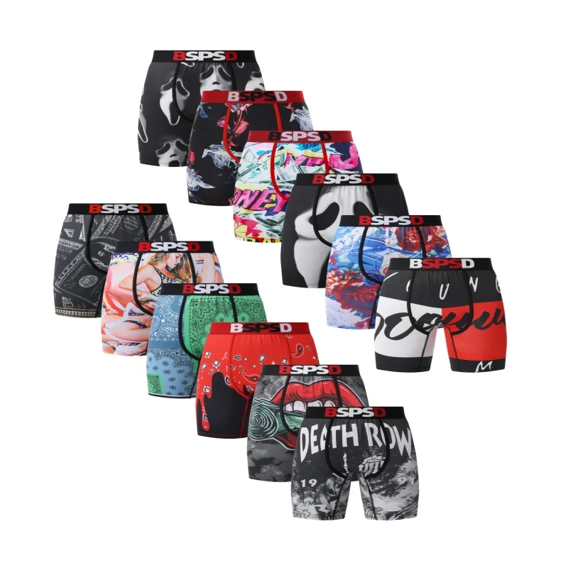 

Men Underwear Boxers Breathable Soft Mens Boxershorts Fashion Print Men's Panties Underpants Plus Size Man Boxers Briefs Trunks