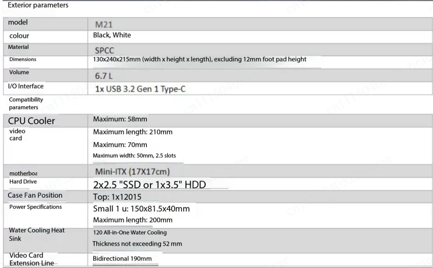 M21 / M31 Mini ITX Computer Case, Supports 120mm AIO Liquid Cooler, Low-Profile GPU and 1U Flex ATX PSU, Compact Small