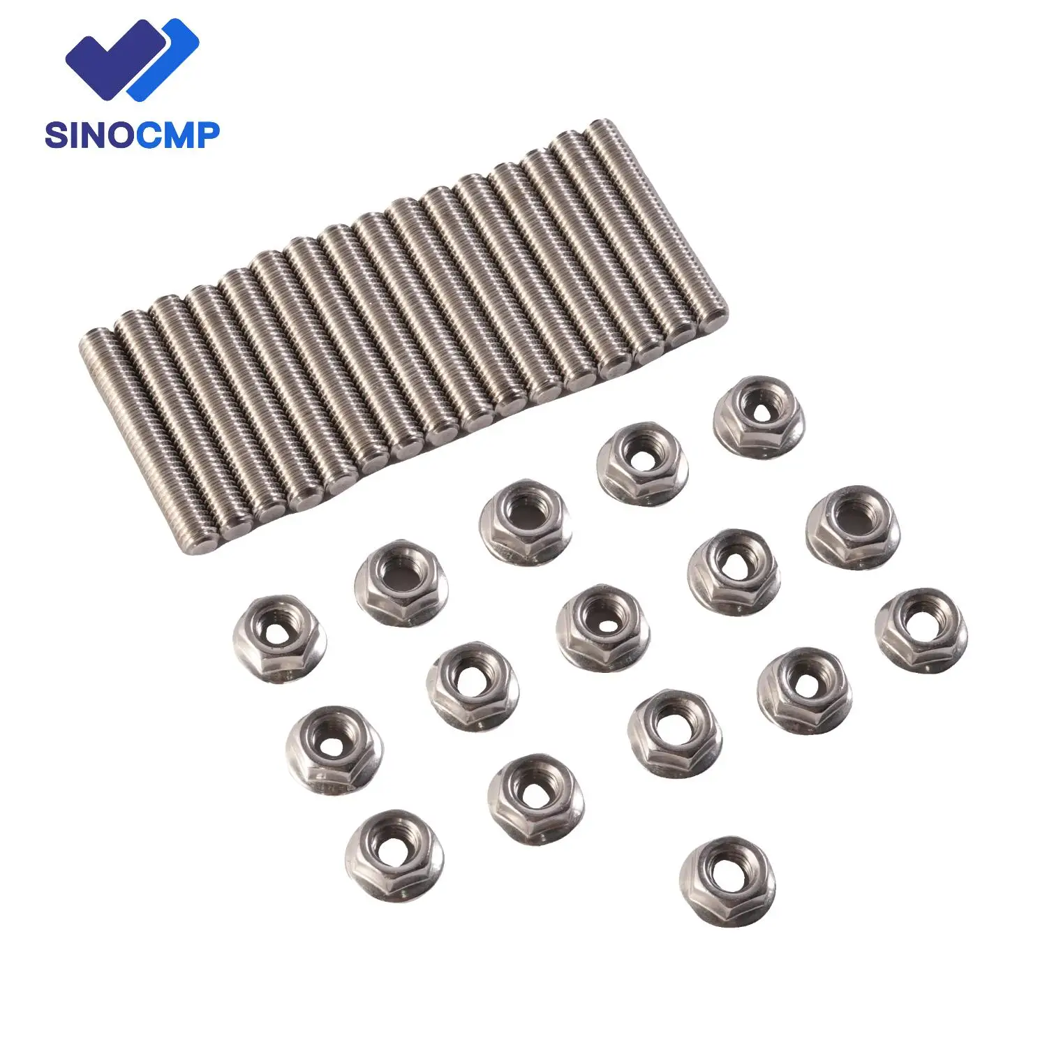 

16 шт. N811313S431 W701706-S2 комплект гаек шпилек выпускного коллектора из нержавеющей стали для Ford 4.6L 5.4L V8 304