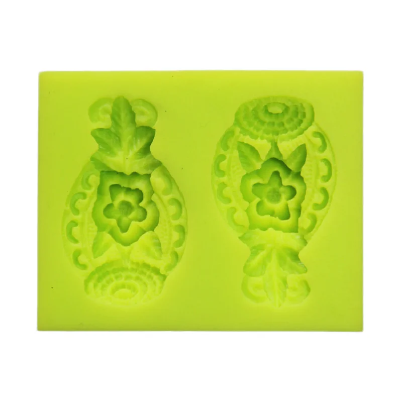 

Silicone 2 Cavities Classic Flower Pattern Cake Fondant Baking Mold Candy Sugar Craft Tools HB0829