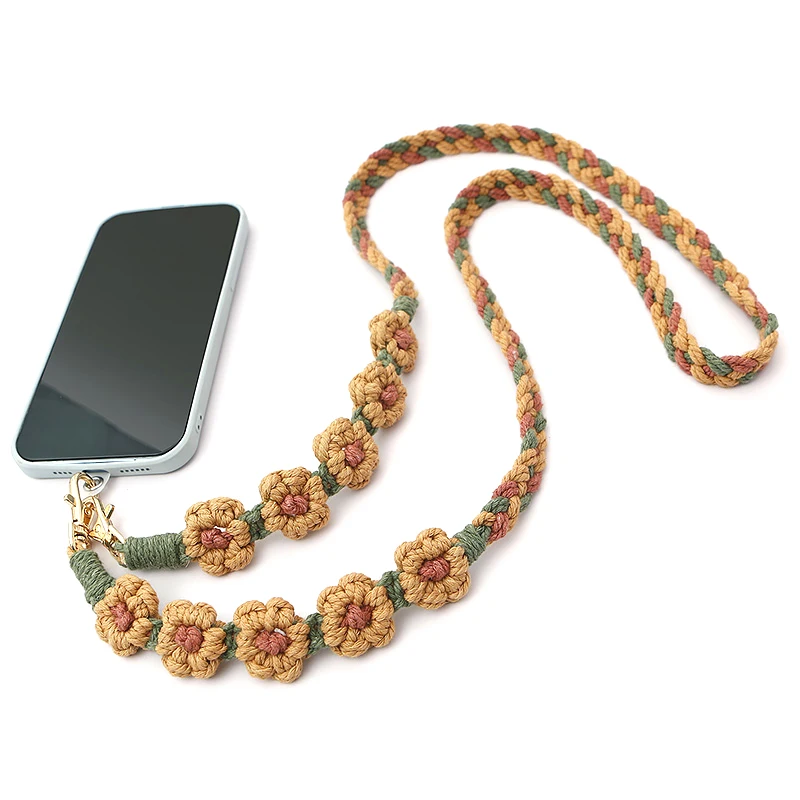 Long Diagonal Rope Anti Loss Small Mobile Phone Bag Hanging Rope Daisy Flower Hanging Chain Universal Phone Case Hanging Rope