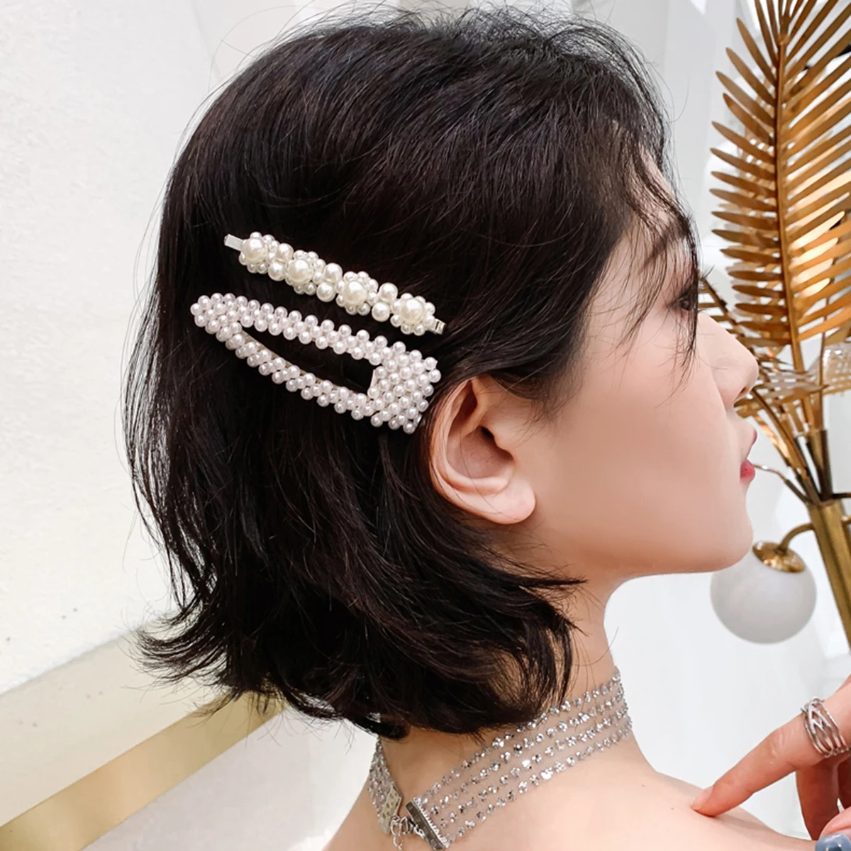 

4Pcs Pearl Good Grip Women Accessories for Wedding Party Girl Hair Clip Daily Styling Aid Hair Care
