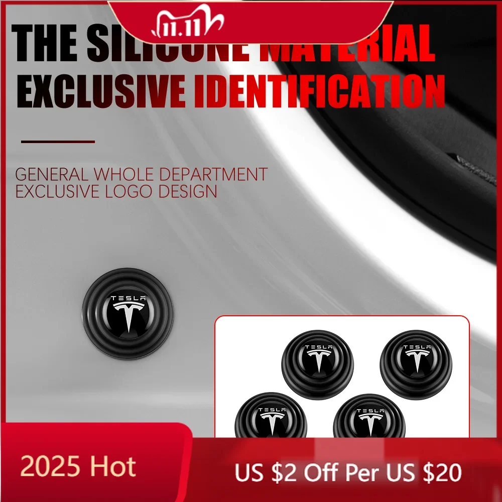 

Car Sticker Car Door Bumper Shock Absorbing Mute Trunk Anti-Noise Buffer Adhesive Sticker For Tesla Model 3 Model S Model X Mode